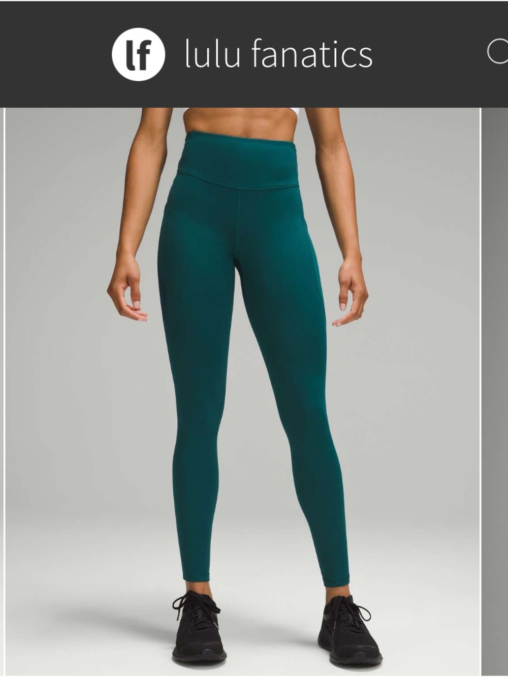 Lululemon Fast and Free High-Rise Fleece Tight 28" w Pockets 10 Storm Teal Green